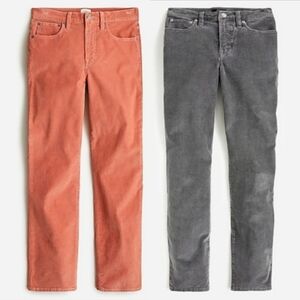 Bundle Of 2 J. Crew Vintage Straight Corduroy Pants Size 25 Coral Pink & Grey